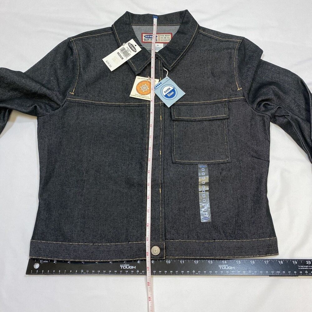 Old Navy Jacket Womens Medium Blue American Preppy Grunge Denim Jeans Coat - Picture 8 of 11